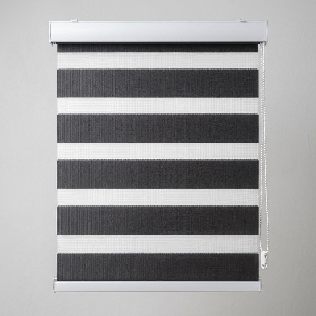 Store Jour & Nuit — Bandes alternées transparentes et opaques : dosez la lumière et l'intimité d'un simple geste.