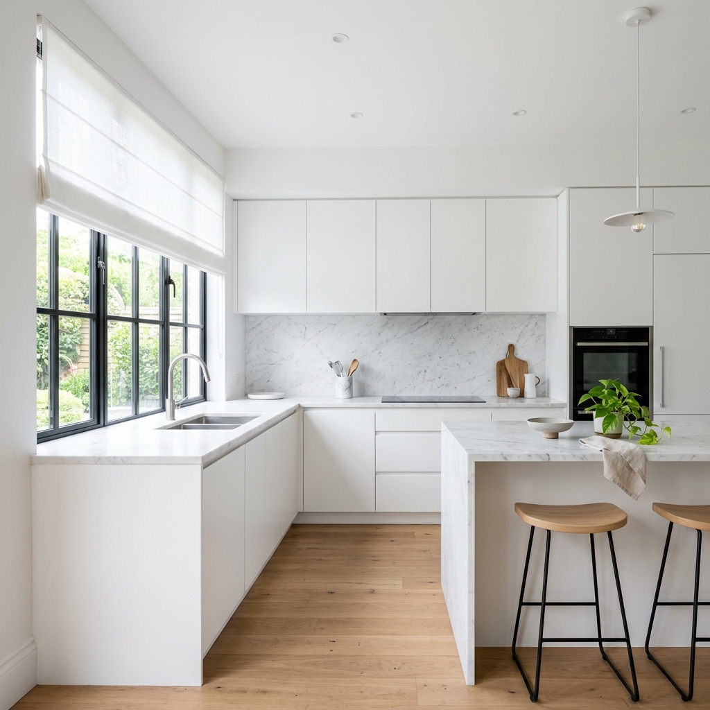 Réalisation: Villa Ain Diab — Store Jour & Nuit anthracite, 8 fenêtres