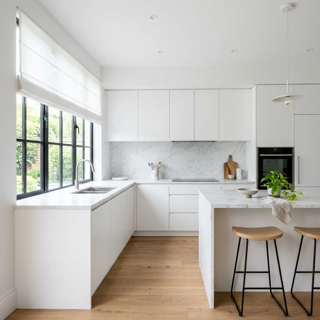 Réalisation: Villa Ain Diab — Store Jour & Nuit anthracite, 8 fenêtres